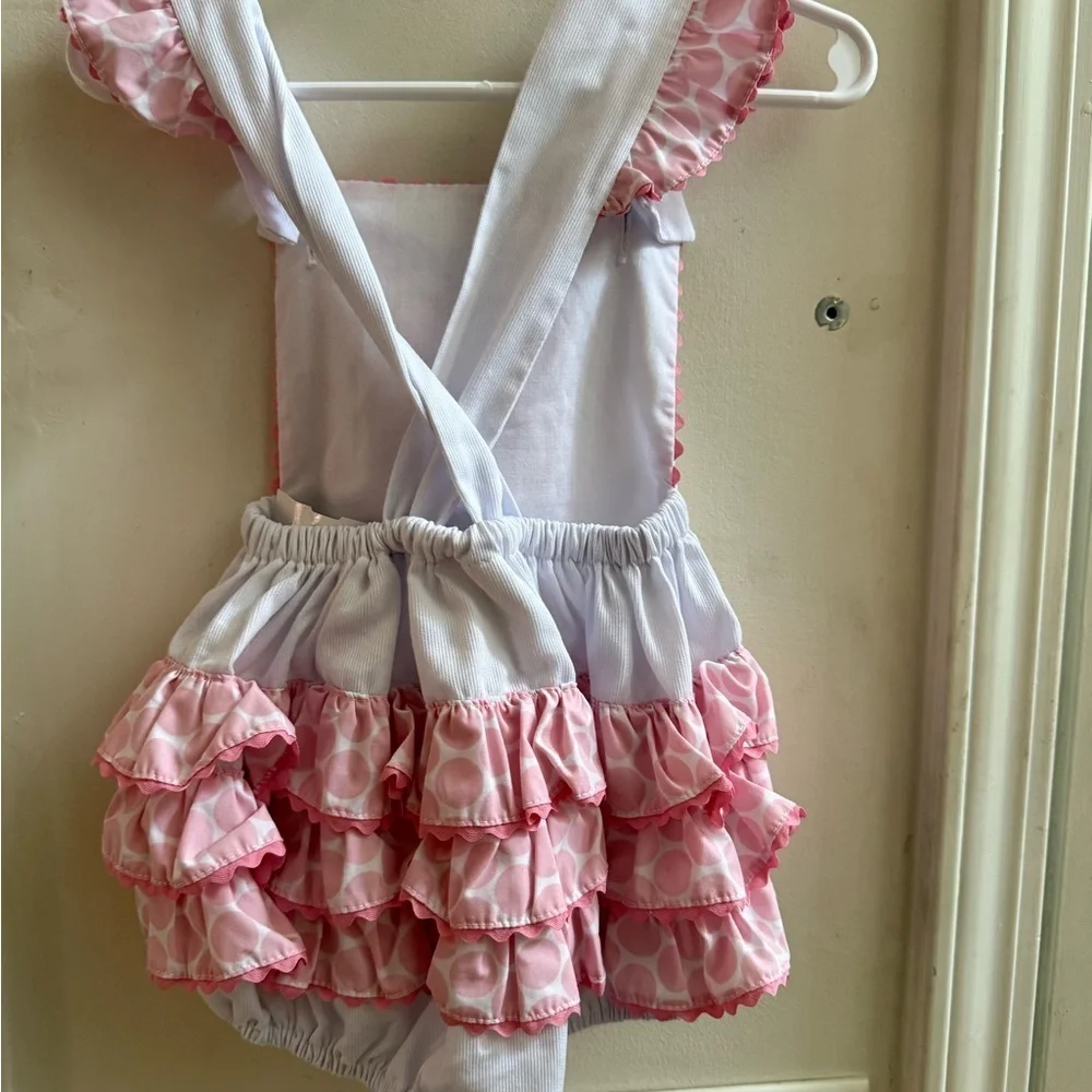 Shrimp & Grits Ruffle Butt Bunny Romper